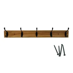 Porte manteau, tiago 5 Crochet, noir / bois ,SPACEO