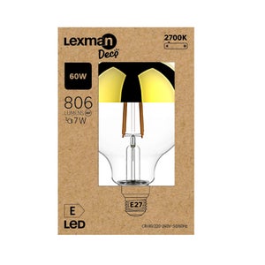 Ampoule led à filament, LEXMAN,  E27 806Lm = 7W, doré