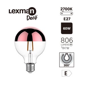 Ampoule led à filament, LEXMAN E27 806Lm = 7W, cuivré