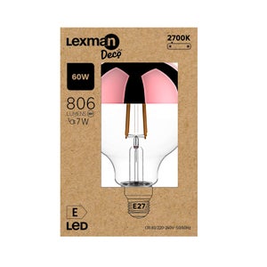 Ampoule led à filament, LEXMAN E27 806Lm = 7W, cuivré