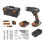 Perceuse à percussion 20 V WORX Wt375.1, 50 Nm + 2 batteries 2Ah