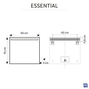 Miroir lumineux rectangulaire l.80 x H.70 cm Essential, sensitif
