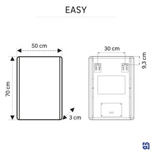Miroir lumineux rectangulaire l.50 x H.70 cm Easy SENSEA
