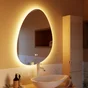 Miroir lumineux galet l.60 x H.80 cm Modern, anti-buée, variateur intensité SENSEA