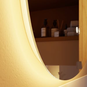 Miroir lumineux galet l.60 x H.80 cm Modern, anti-buée, variateur intensité SENSEA