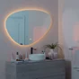 Miroir lumineux galet l.120 x H.80 cm Modern, anti-buée, variateur intensité SENSEA