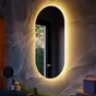 Miroir lumineux ovale l.40 x H.80 cm Modern, anti-buée, variateur intensité