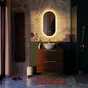 Miroir lumineux ovale l.40 x H.80 cm Modern, anti-buée, variateur intensité
