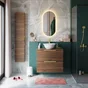Miroir lumineux ovale l.40 x H.80 cm Modern, anti-buée, variateur intensité
