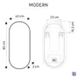 Miroir lumineux ovale l.40 x H.80 cm Modern, anti-buée, variateur intensité