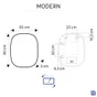 Miroir lumineux ovale l.65 x H.80 cm Modern, anti-buée, variateur intensité