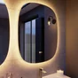 Miroir lumineux ovale l.65 x H.80 cm Modern, anti-buée, variateur intensité