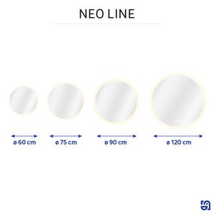 Miroir lumineux rond Diam.60 cm Neo line