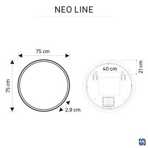 Miroir lumineux rond Diam.75 cm Neo line