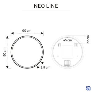 Miroir lumineux rond Diam.90 cm Neo line