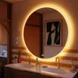 Miroir lumineux rond Diam.120 cm Neo line, anti-buée, variateur int et couleur