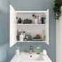 Armoire led 2p de toilette lumineuse l. 60 cm l. 60 cm H. 60 cm P. 17 cm, blanc 