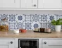 6 credences adhesives dalles murales adhesives Wall Tiles, alia bleu, 15.2 cm x