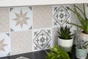 6 credences adhesives dalles murales adhesives Wall Tiles, lina beige, 15.2 cm x