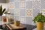6 credences adhesives dalles murales adhesives Wall Tiles, amira gris, 15.2 cm x