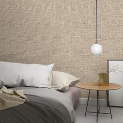 Papier peint intissé Paillage osier beige