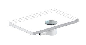 Bonde capot extra-plate horizontale pour receveur de douche diam. 90 mm h.57 mm en inox, EQUATION