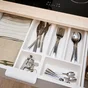 Range-couverts blanc l.44.2 x P.33.2 cm x H.6.2 cm DELINIA