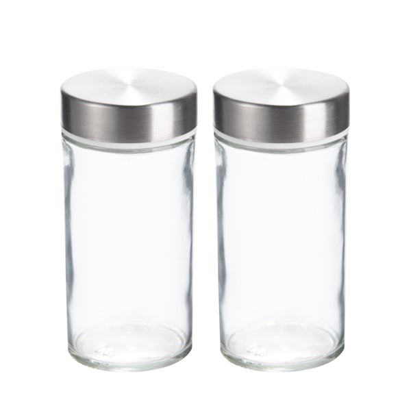 Lot de 2 pots à épices couvercle inox DELINIA