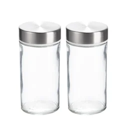 Lot de 2 pots à épices couvercle inox DELINIA