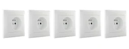 Lot de 5 prises, LEXMAN Lika, blanc