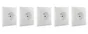 Lot de 5 prises, LEXMAN Lika, blanc