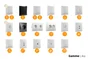 Lot de 5 prises, LEXMAN Lika, blanc