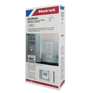 Sèche-serviettes électrique à inertie fluide étroit Actibain Noirot 500W blanc