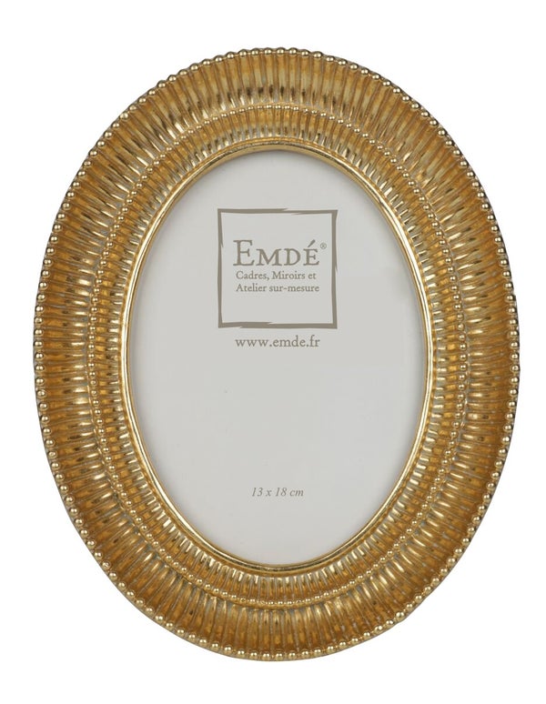 Cadre Ovale, H.18 x l.13 cm doré, EMDE DUMONT