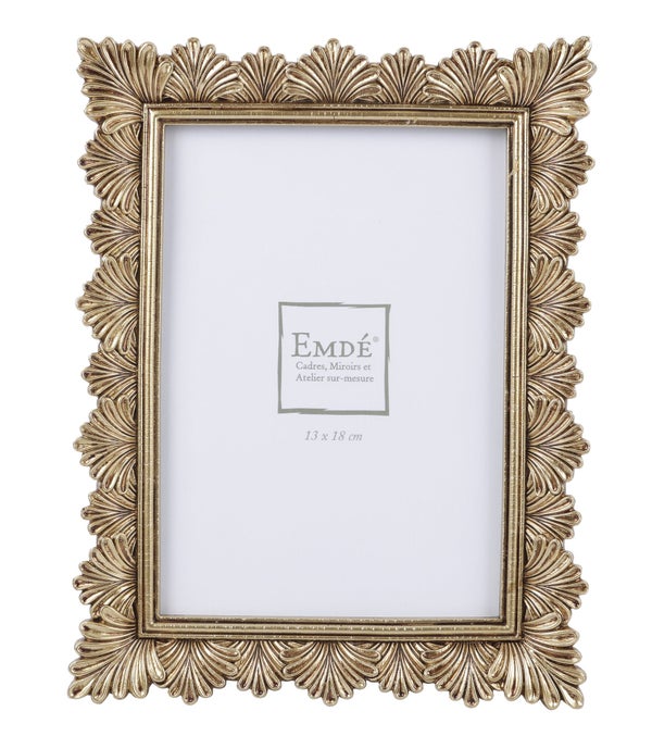 Cadre Feuilles, H.18 x l.13 cm doré, EMDE DUMONT
