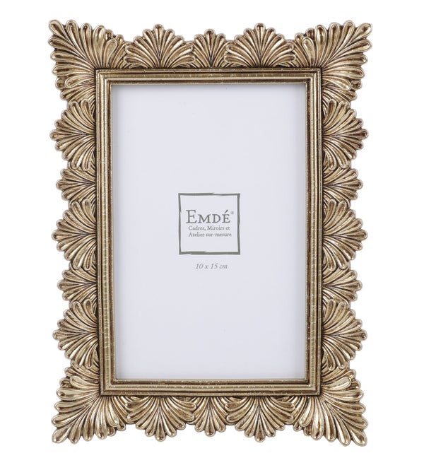 Cadre Feuilles, H.15 x l.10 cm doré, EMDE DUMONT