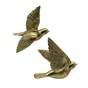 Lot de 2 décoration mural oiseaux résine doré, EMDE