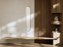 Miroir ovale Oblong doré, l.20 x H.115 cm EMDE DUMONT