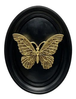 Décoration murale Papillon, noir et doré EMDE l.20.5 x H.26.5 cm