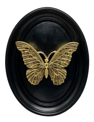 Décoration murale Papillon, noir et doré EMDE l.20.5 x H.26.5 cm