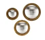 Assortiment de 3 miroirs rond Convexe doré diam.9/11/13cm EMDE DUMONT