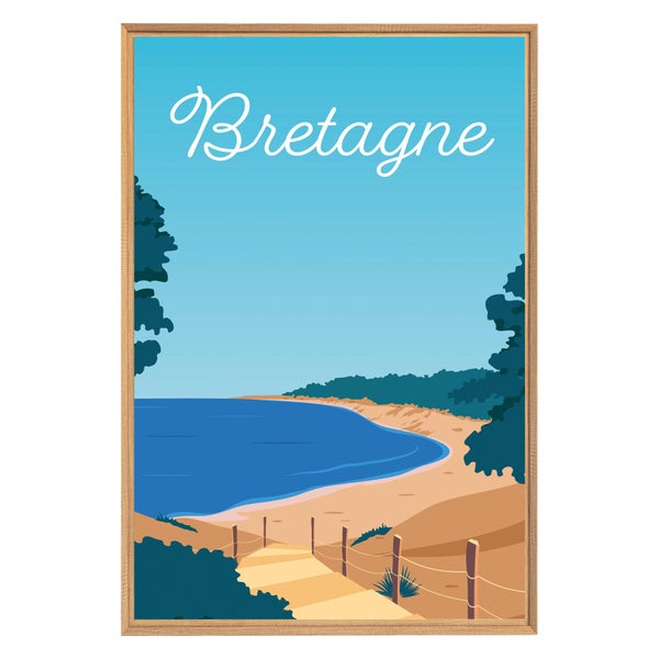 Toile imprimée Plage Bretonne l.65 x H.97 cm