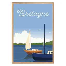 Toile imprimée Voile Bretagne l.65 x H.97 cm