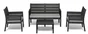Salon bas de jardin PANKA anthracite resine recyclee, 4 personnes