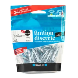 Lot de 24 chevilles et vis à expansion SCELL-IT, Diam.4 et 5 x L.37 mm