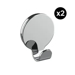 Lot de 2 crochets pour salle de bains fixation au choix simple SENSEA Essential chromé