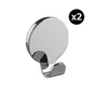 Lot de 2 crochets pour salle de bains fixation au choix simple SENSEA Essential chromé