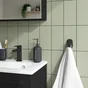 Crochet pour salle de bains fixation au choix simple SENSEA Remix noir