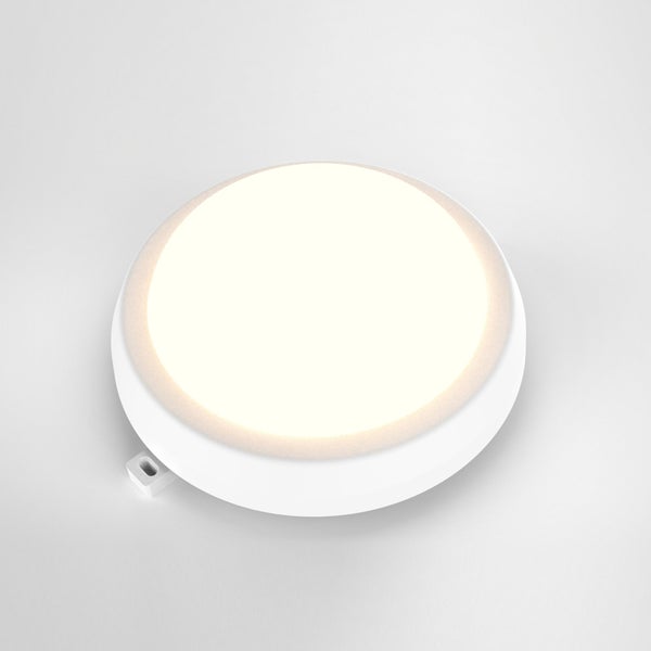 Hublot extérieur led integré, rond 22cm, 1540lm, ip44, blanc, premier prix
