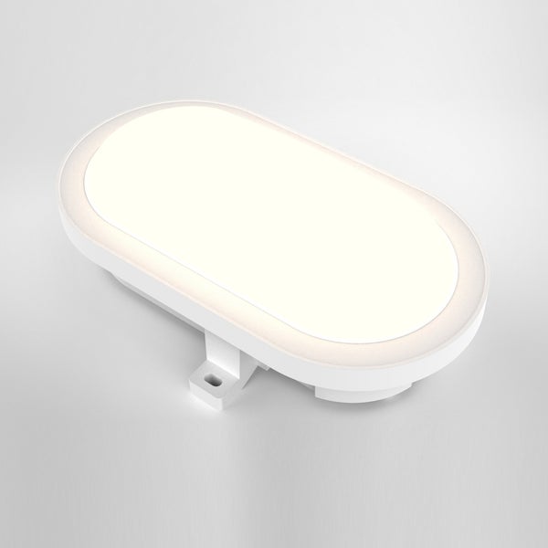 Hublot extérieur, led intégré, ovale 20cm, 1300lm, ip44, blanc, premier prix